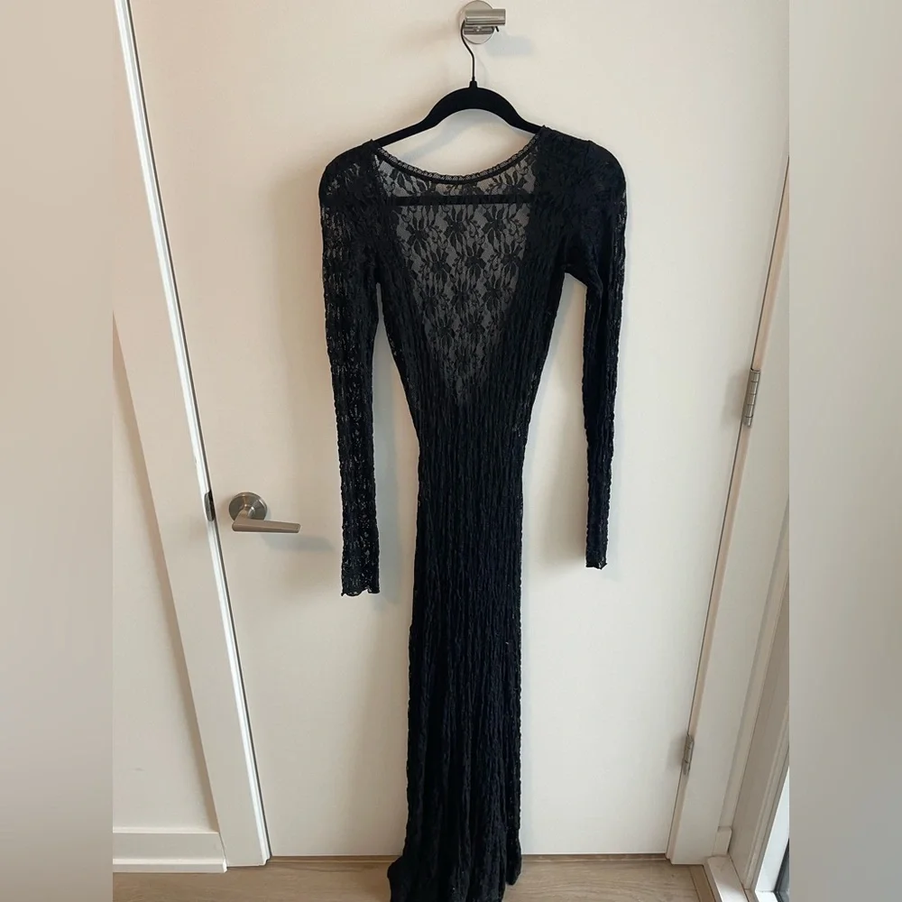 zara black backless dress OPEN BACK DRESS - Black